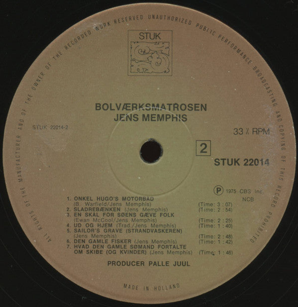 Jens Memphis : Bolværksmatrosen (LP, Album, RE)