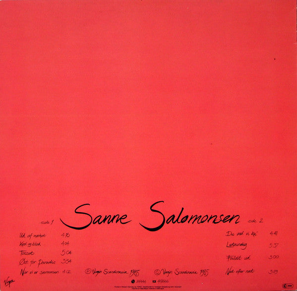 Sanne Salomonsen : Sanne Salomonsen (LP, Album)