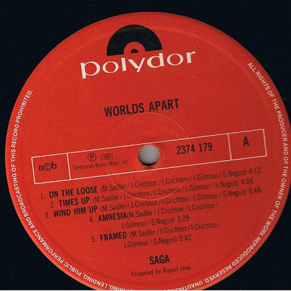 Saga (3) : Worlds Apart (LP, Album)