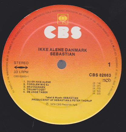 Sebastian (5) : Ikke Alene Danmark (Sange Og Musik Fra Filmen Du Er Ikke Alene) (LP, Album)