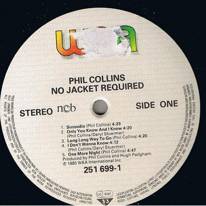 Phil Collins : No Jacket Required (LP, Album)