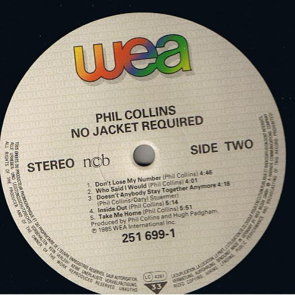 Phil Collins : No Jacket Required (LP, Album)