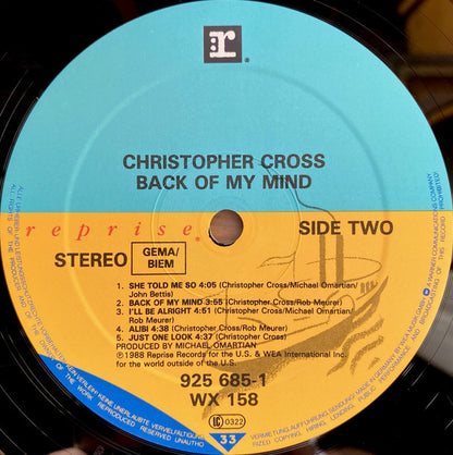 Christopher Cross : Back Of My Mind (LP, Album)