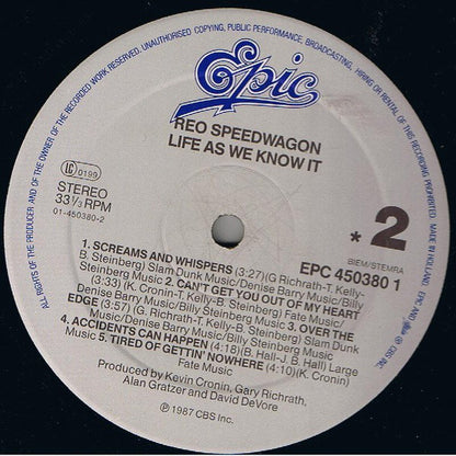 REO Speedwagon : Life As We Know It (LP, Album)