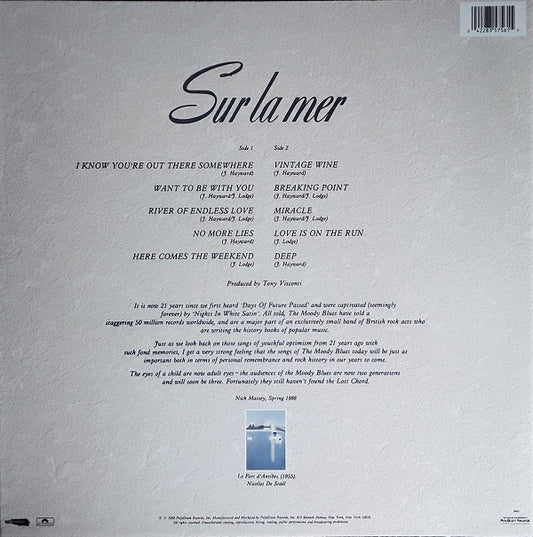 The Moody Blues : Sur La Mer (LP, Album, 76 )