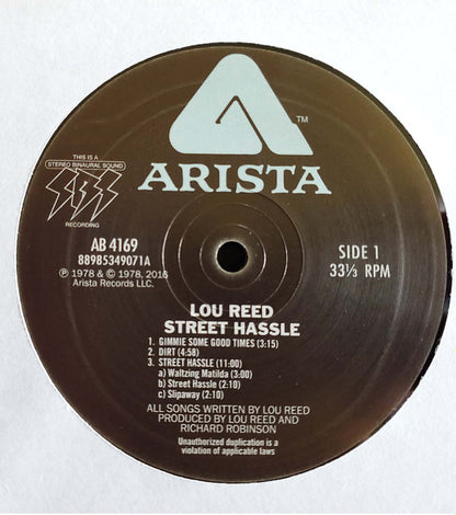 Lou Reed : Street Hassle (LP, Album, RE, RM, MPO)