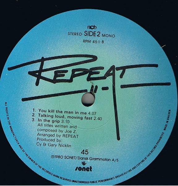 Repeat Repeat (2) : Repeat Repeat (LP, MiniAlbum)
