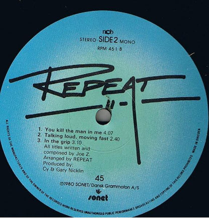 Repeat Repeat (2) : Repeat Repeat (LP, MiniAlbum)