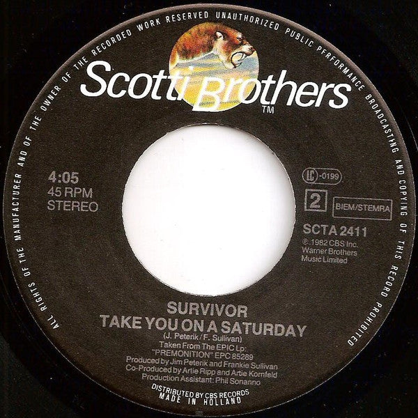 Survivor : Eye Of The Tiger (7", Single)