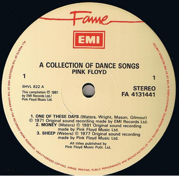Pink Floyd : A Collection Of Great Dance Songs (LP, Comp, RE)
