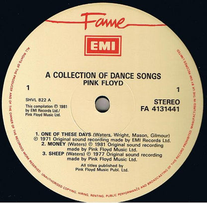 Pink Floyd : A Collection Of Great Dance Songs (LP, Comp, RE)