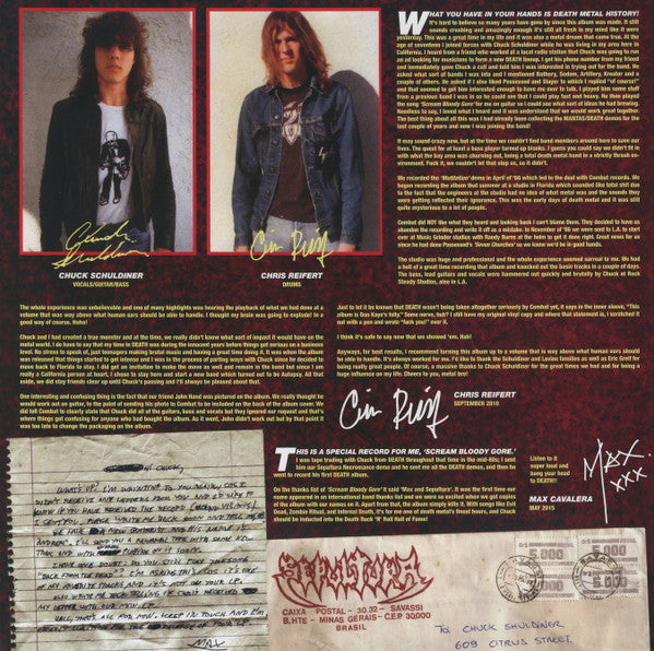 Death (2) : Scream Bloody Gore (LP, Album, Ltd, RE, Cle)