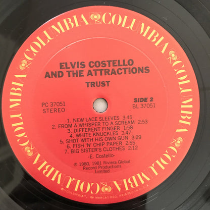 Elvis Costello & The Attractions : Trust (LP, Album, RE, Car)