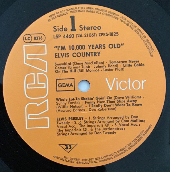Elvis Presley : Elvis Country (I'm 10,000 Years Old) (LP)