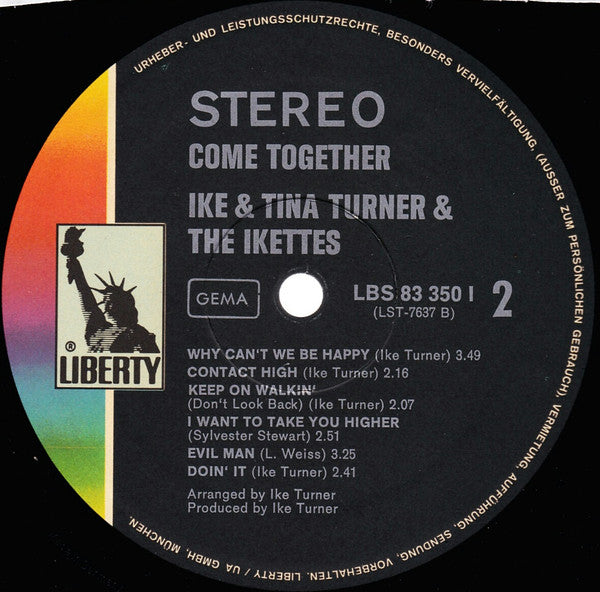 Ike & Tina Turner & The Ikettes : Come Together (LP, Album)