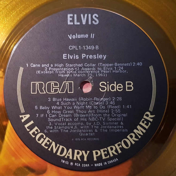 Elvis Presley : A Legendary Performer - Volume 2 (LP, Comp, Gol)