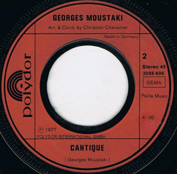 Georges Moustaki : Bahia / Cantique (7", Single)