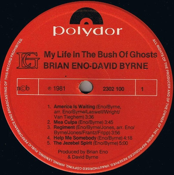 Brian Eno - David Byrne : My Life In The Bush Of Ghosts (LP, Album)