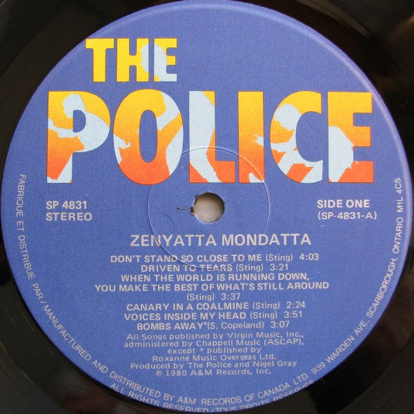 The Police : Zenyatta Mondatta (LP, Album, TLC)