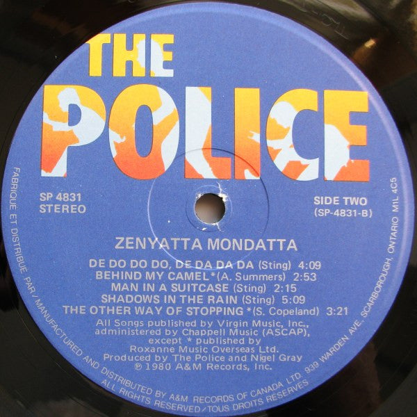 The Police : Zenyatta Mondatta (LP, Album, TLC)