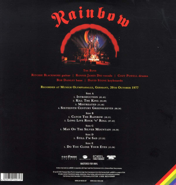 Rainbow : Live In Munich 1977 (2xLP, 180 + LP, S/Sided, Etch, 180 + Ltd, RE)