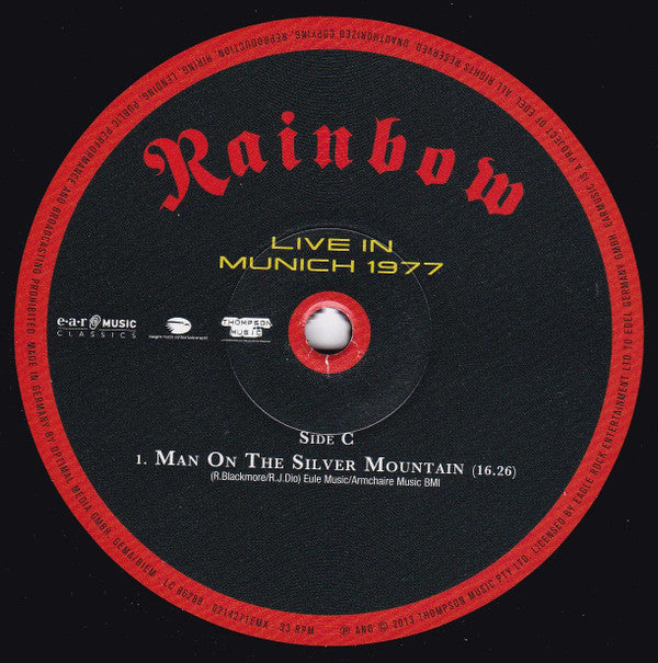 Rainbow : Live In Munich 1977 (2xLP, 180 + LP, S/Sided, Etch, 180 + Ltd, RE)