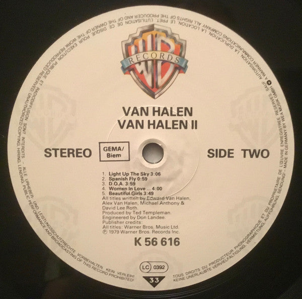 Van Halen : Van Halen II (LP, Album, RP)