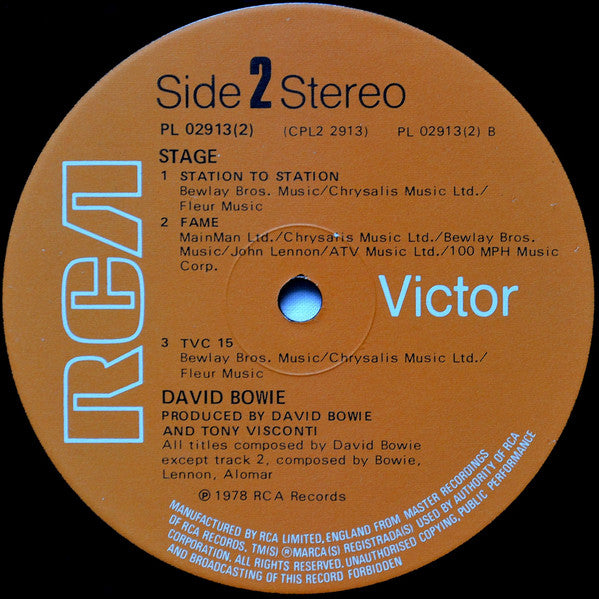 David Bowie : Stage (2xLP, Album, Gat)