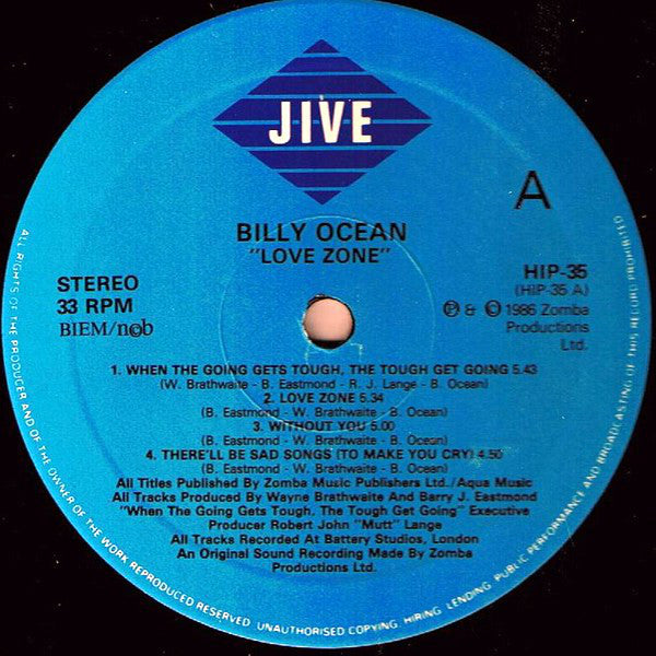 Billy Ocean : Love Zone (LP, Album)