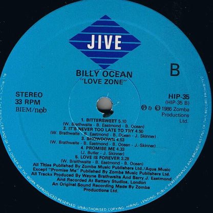 Billy Ocean : Love Zone (LP, Album)