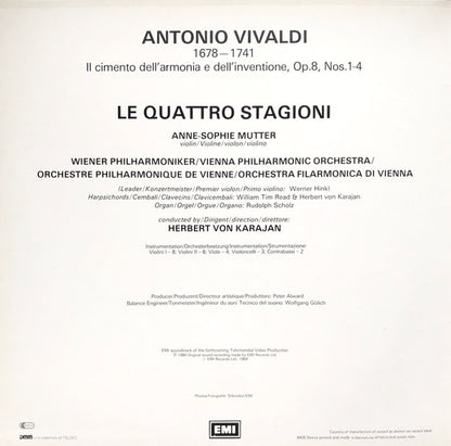 Vivaldi*, Anne-Sophie Mutter, Herbert Von Karajan, Wiener Philharmoniker : Le Quattro Stagioni = The Four Seasons = Die Vier Jahreszeiten (LP, Album, Gat)