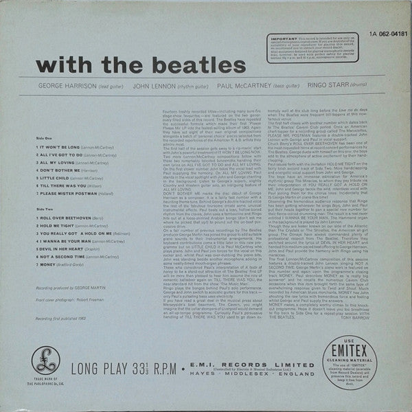 The Beatles : With The Beatles (LP, Album, RE, Lab)
