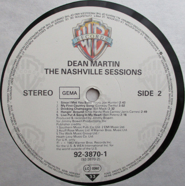 Dean Martin : The Nashville Sessions (LP, Album)