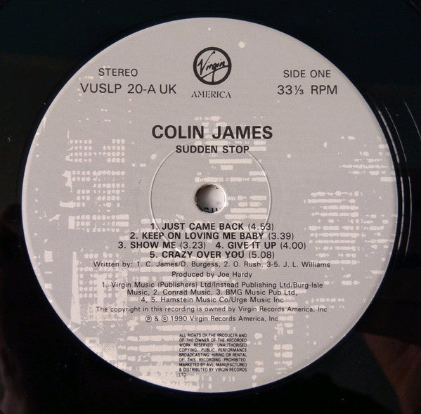 Colin James (2) : Sudden Stop (LP, Album)