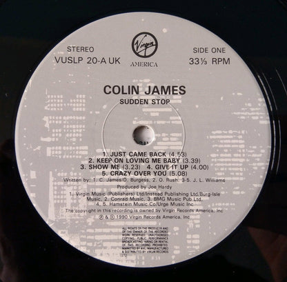 Colin James (2) : Sudden Stop (LP, Album)