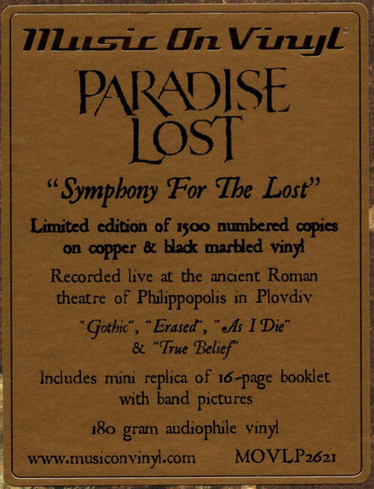 Paradise Lost : Symphony For The Lost (2xLP, Album, Ltd, Num, RE, Cop)