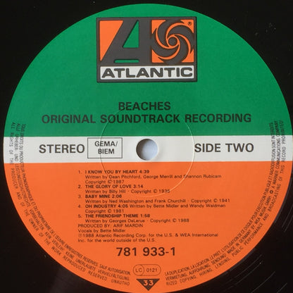 Bette Midler : Beaches (Original Soundtrack Recording) (LP, Album)