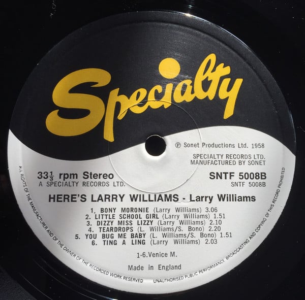 Larry Williams (3) : Original Hits (LP, RE)