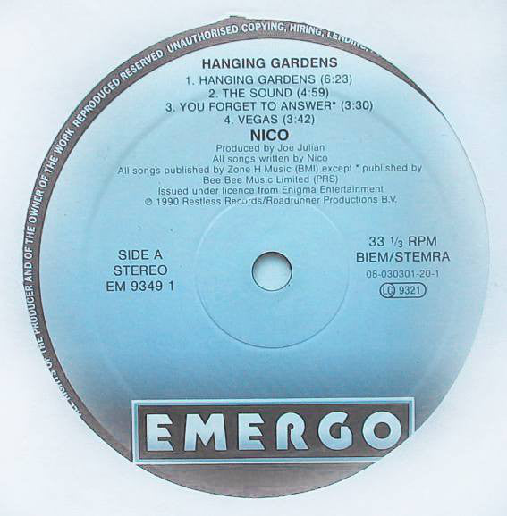 Nico (3) : Hanging Gardens (LP, Album)