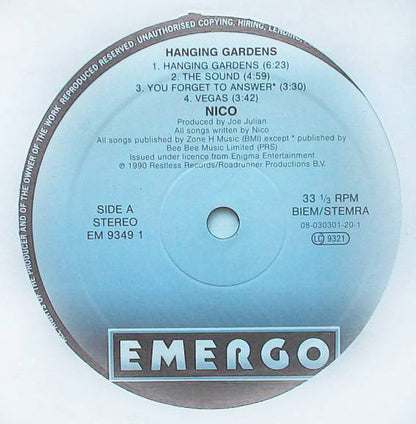 Nico (3) : Hanging Gardens (LP, Album)