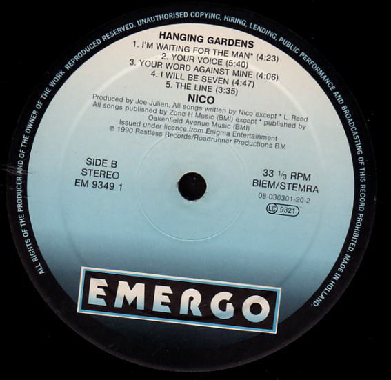 Nico (3) : Hanging Gardens (LP, Album)