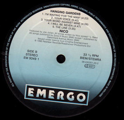 Nico (3) : Hanging Gardens (LP, Album)