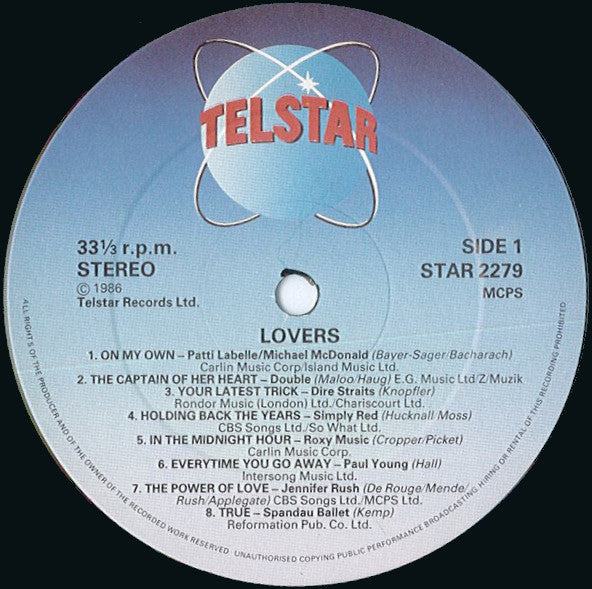 Various : Lovers (16 Classic Love Songs) (LP, Album, Comp)