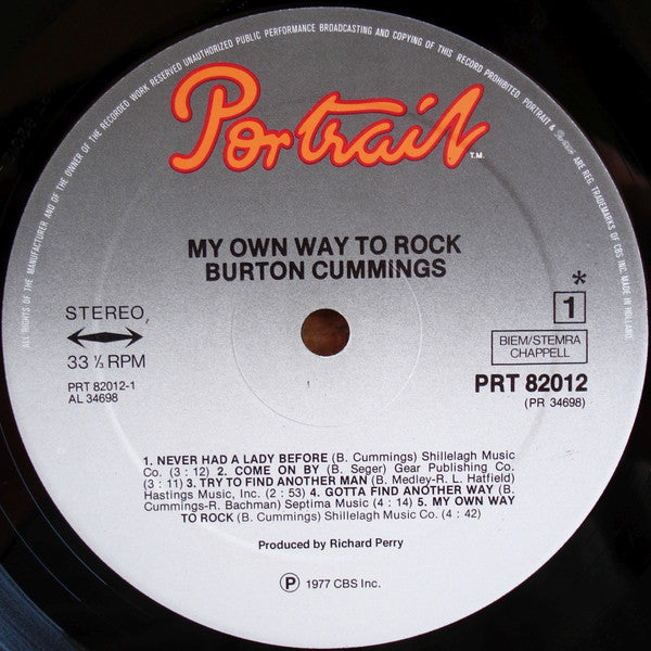 Burton Cummings : My Own Way To Rock (LP, Album)