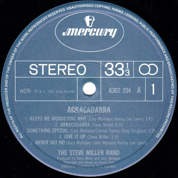 The Steve Miller Band* : Abracadabra (LP, Album)