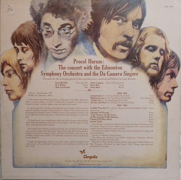Procol Harum In Concert With The Edmonton Symphony Orchestra : Live (LP, Album, RE)