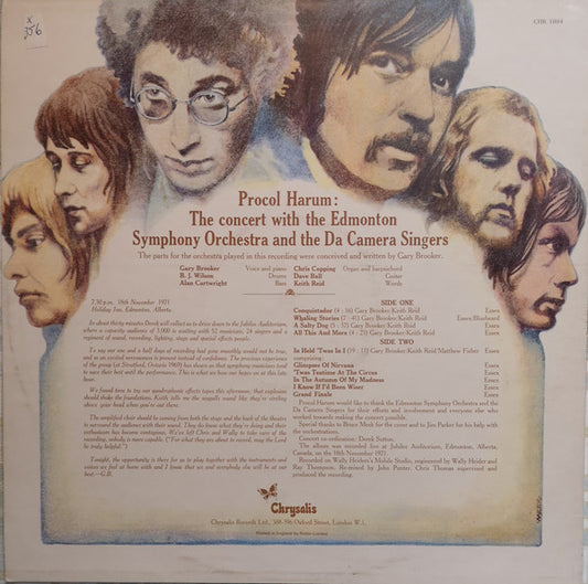 Procol Harum In Concert With The Edmonton Symphony Orchestra : Live (LP, Album, RE)