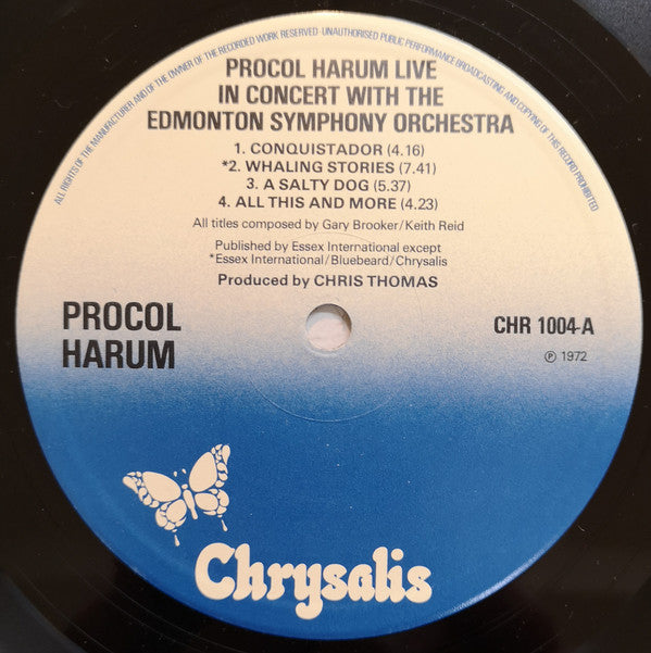 Procol Harum In Concert With The Edmonton Symphony Orchestra : Live (LP, Album, RE)