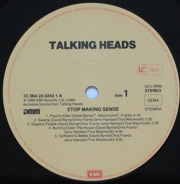 Talking Heads : Stop Making Sense (LP, Album)