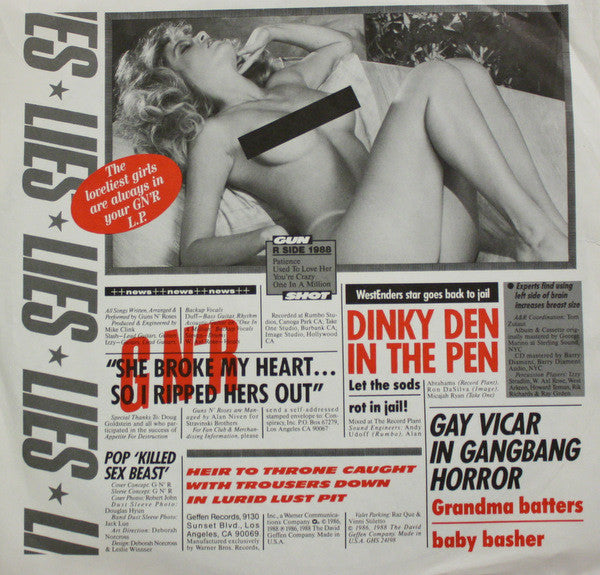 Guns N' Roses : G N' R Lies (LP, Album, RP)